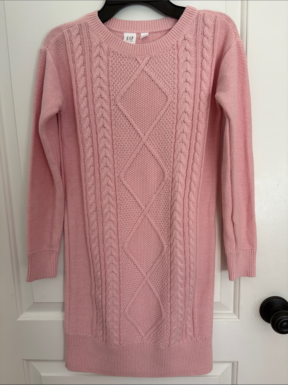 GAP Pink Cable-Knit Crewneck Sweater Dress girls size 10 NWT